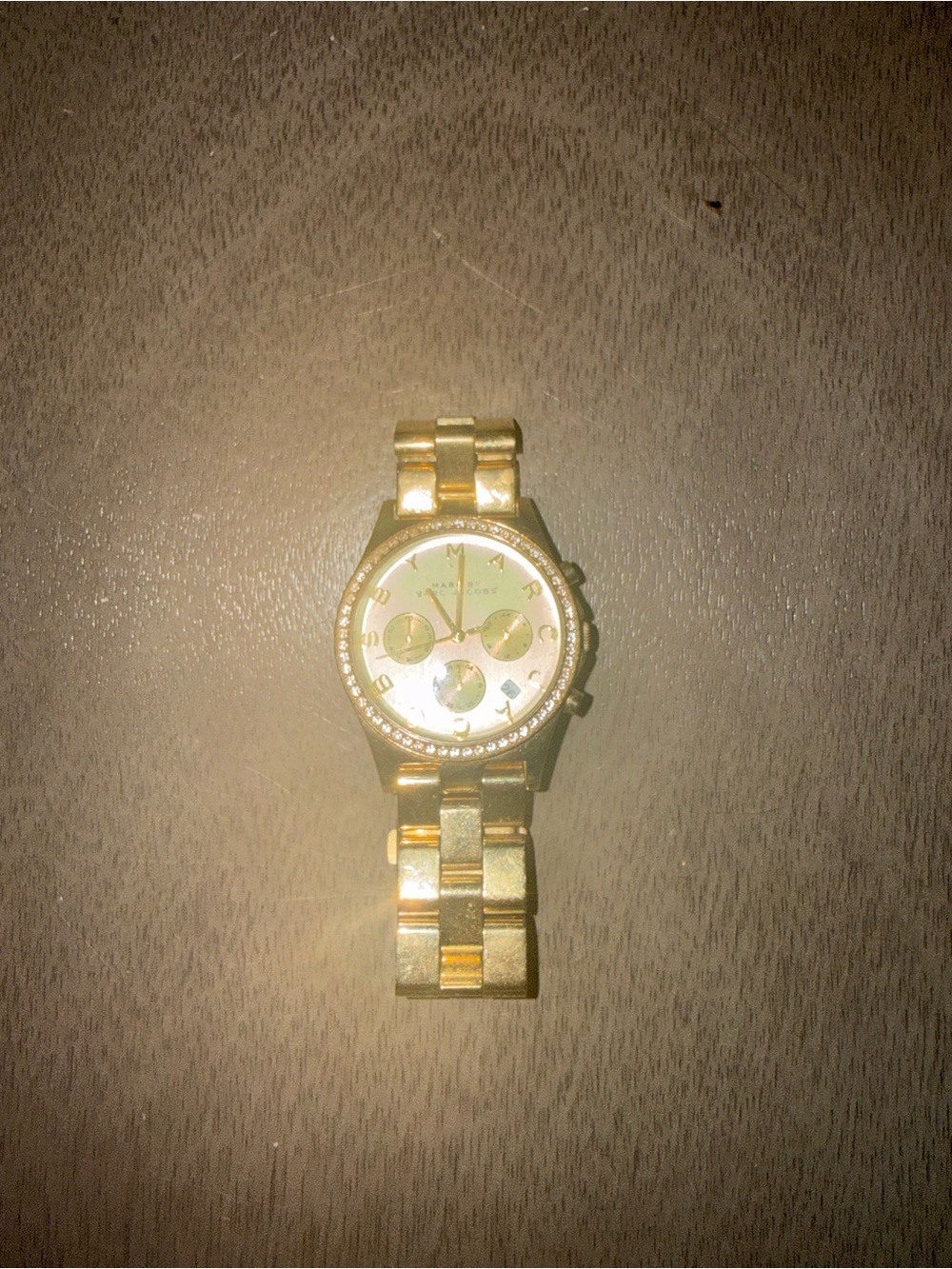 Marc by Marc Jacobs Gold-tone Crystal Bezel Chronograph Watch